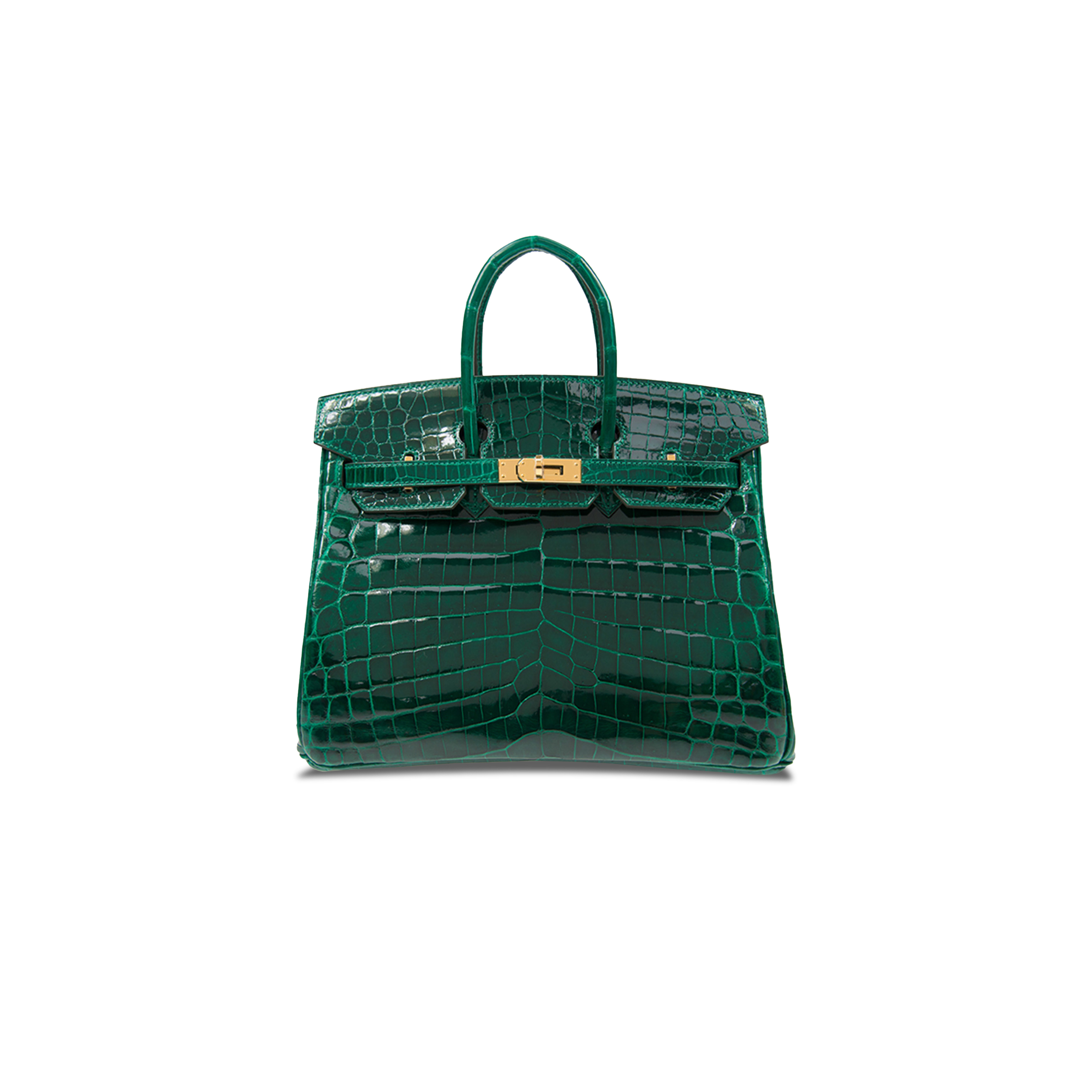 HERMES MASTER BIRKIN 25 EMEDAL TOP HANDLE BAG BAGBK256QSCROCOGPN (25*20*13cm)